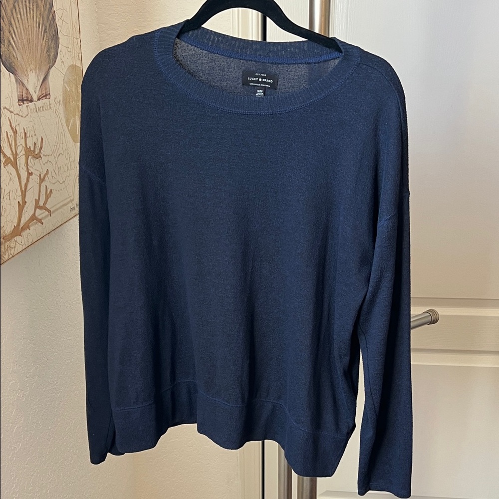 Lucky Brand Deep Blue Knit Top